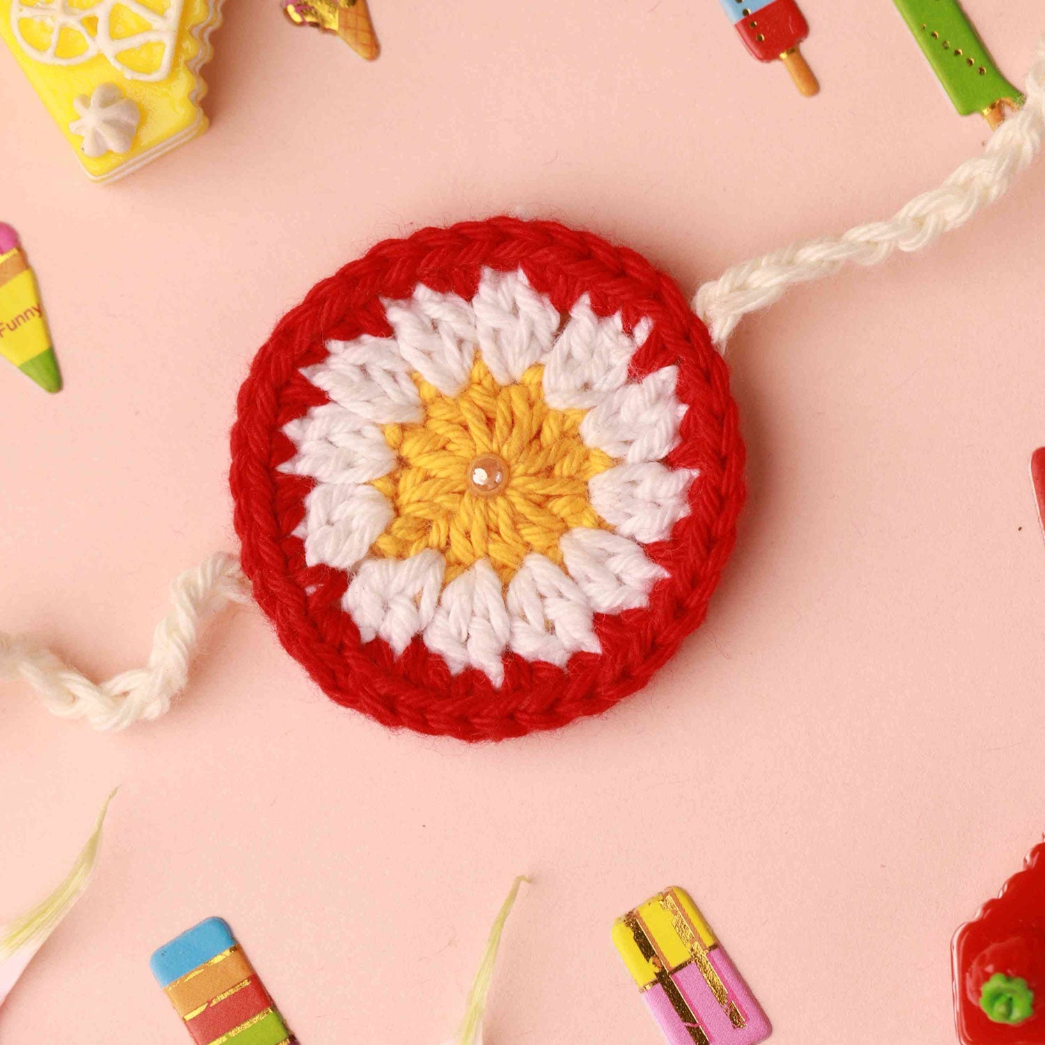 Floral Crocheted Kids Rakhi