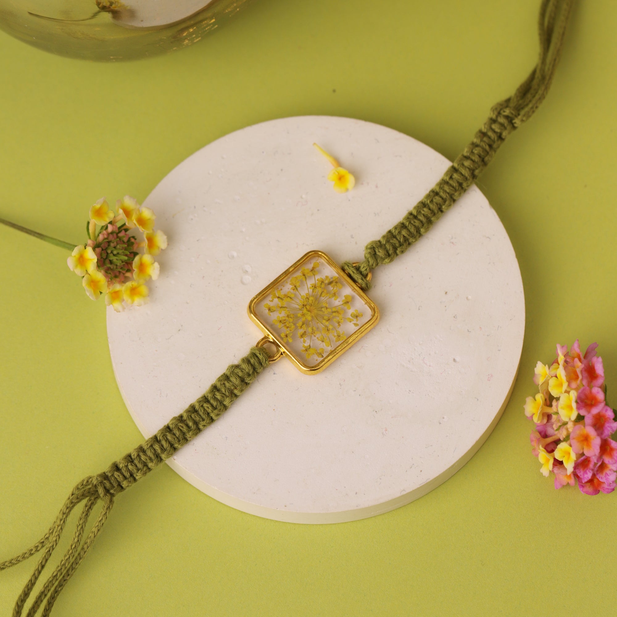 Pressed Flower Resin Rakhi