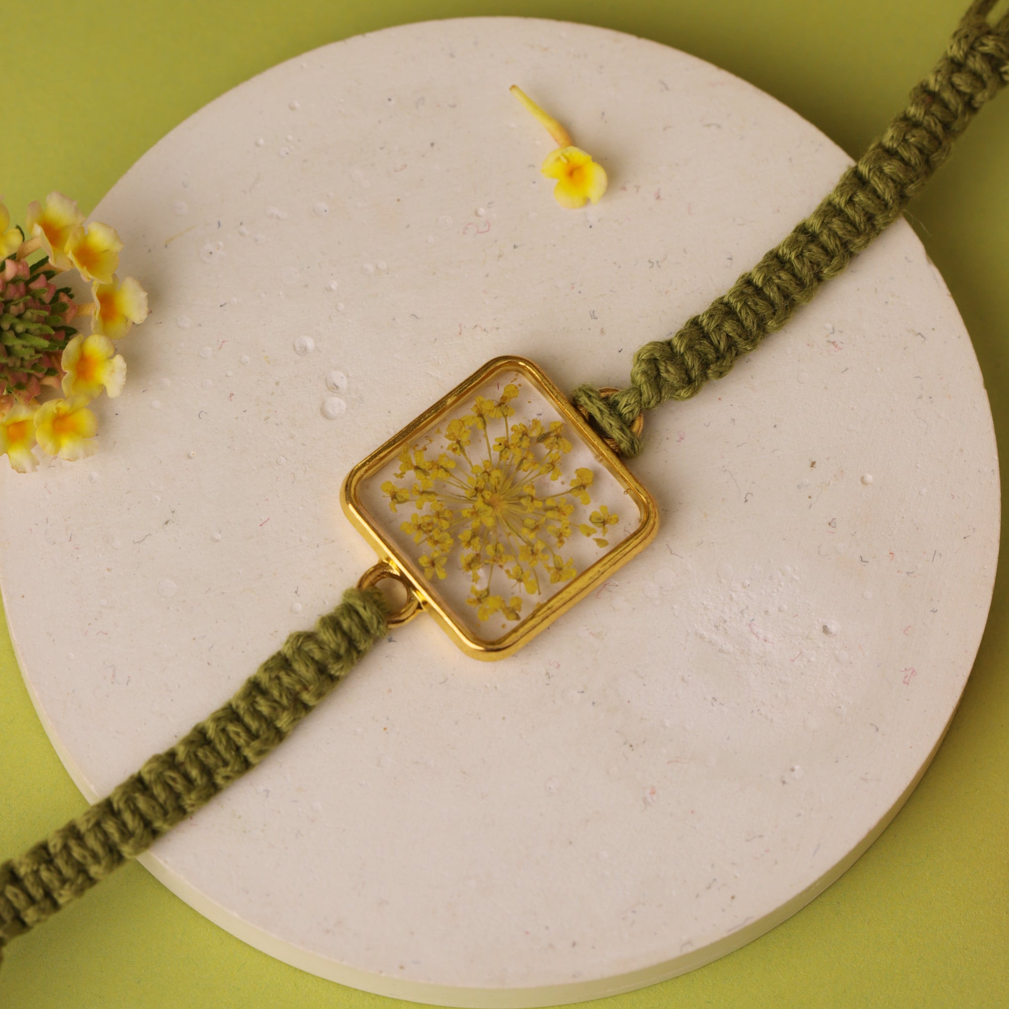 Pressed Flower Resin Rakhi