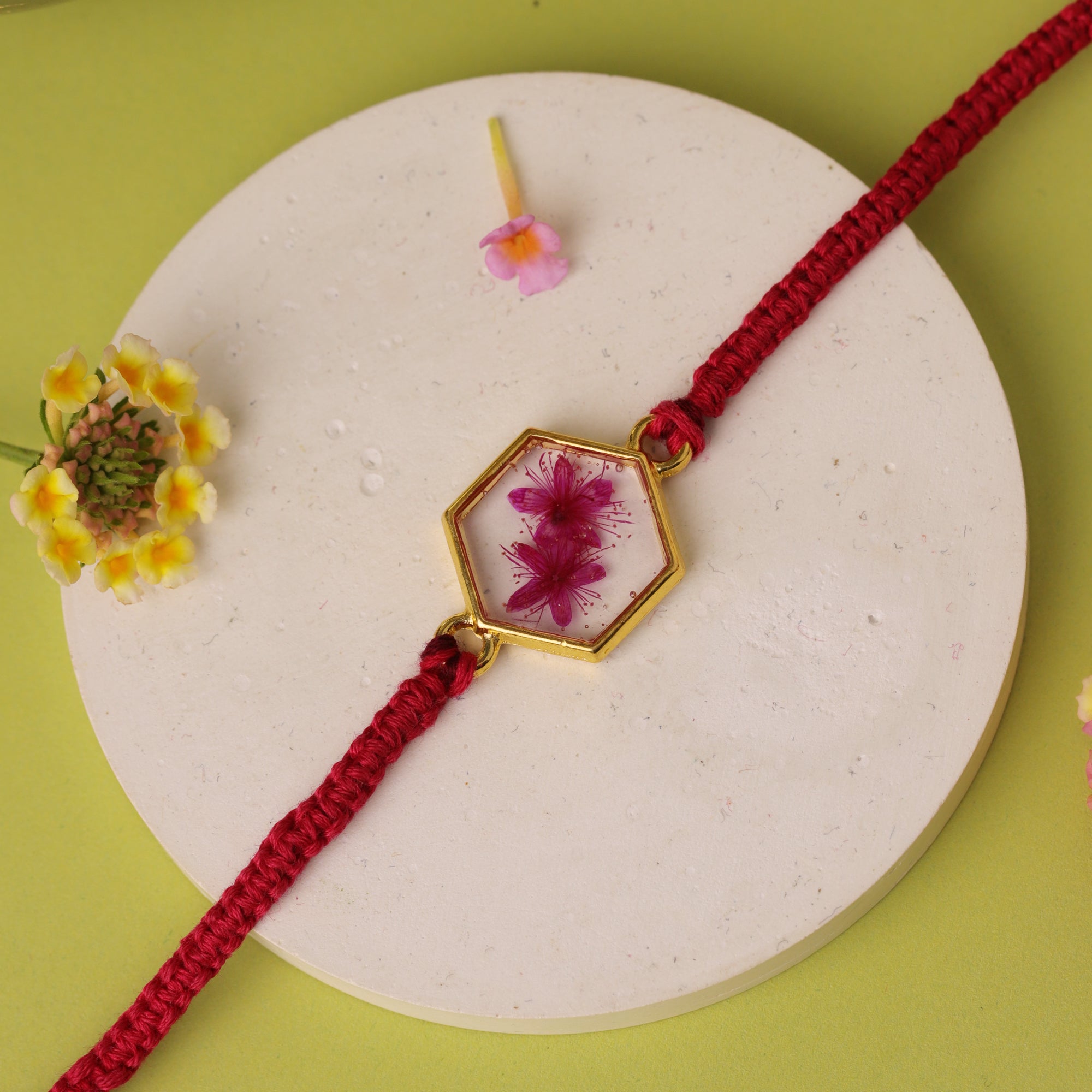 Resin Preserved Flower Rakhi