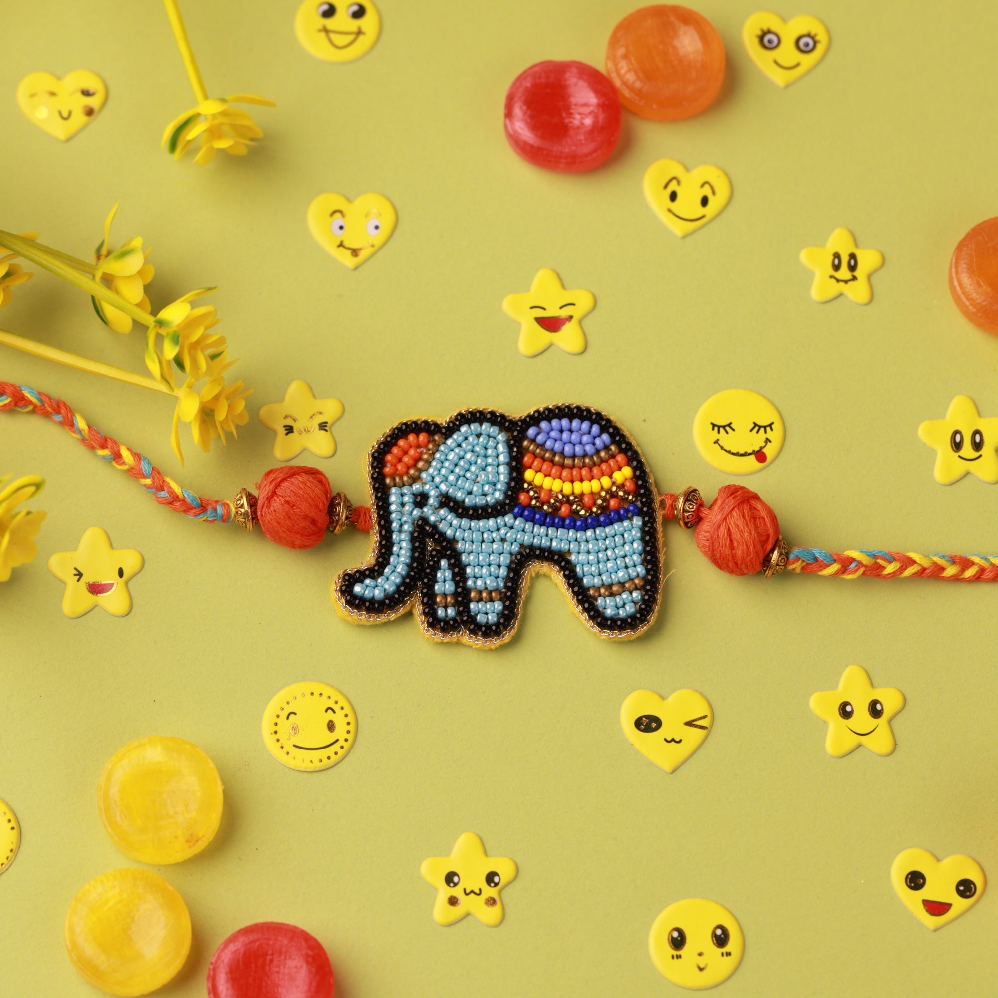 Beaded Elephant Kids Rakhi