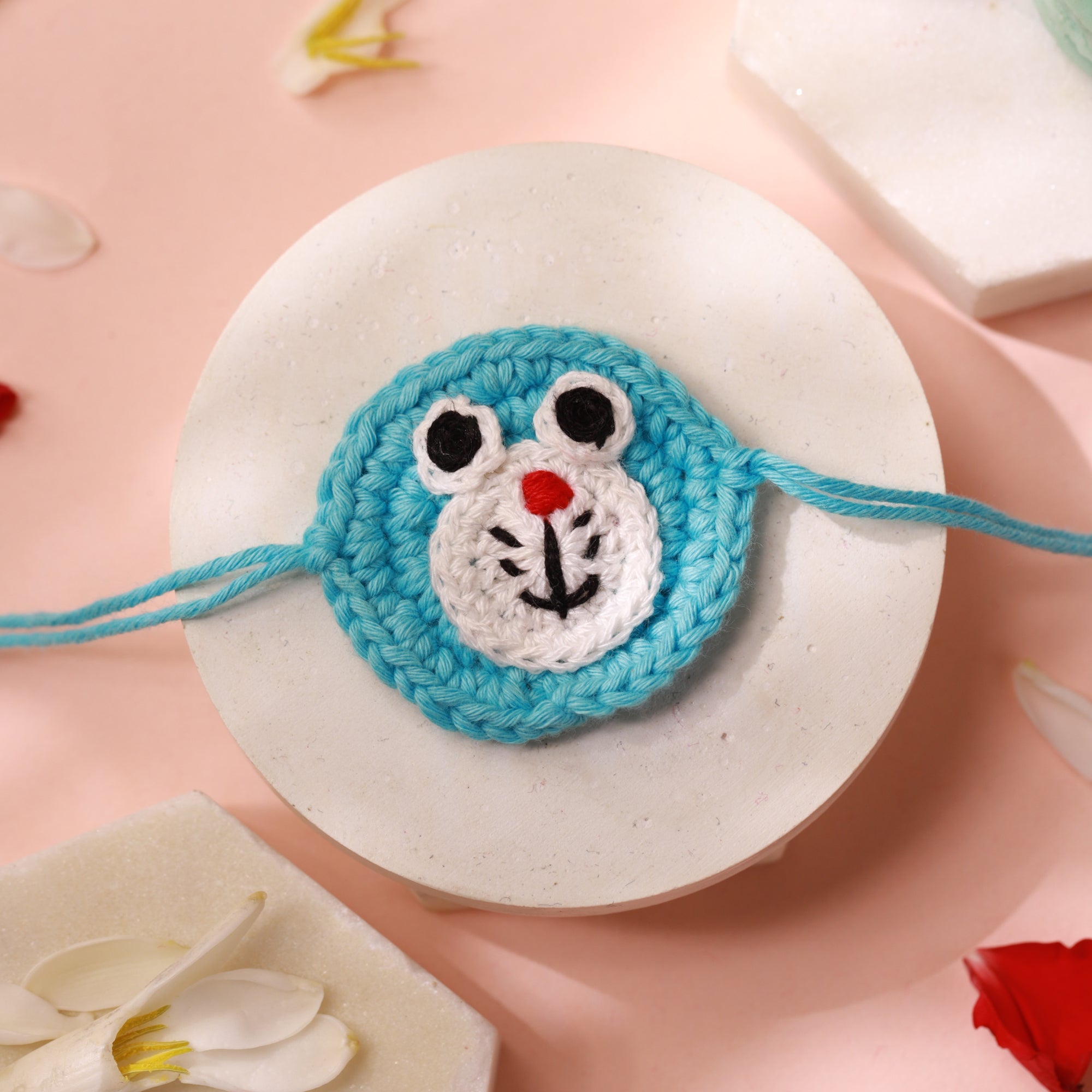 Handmade Cute Doraemon Crochet Kids Rakhi