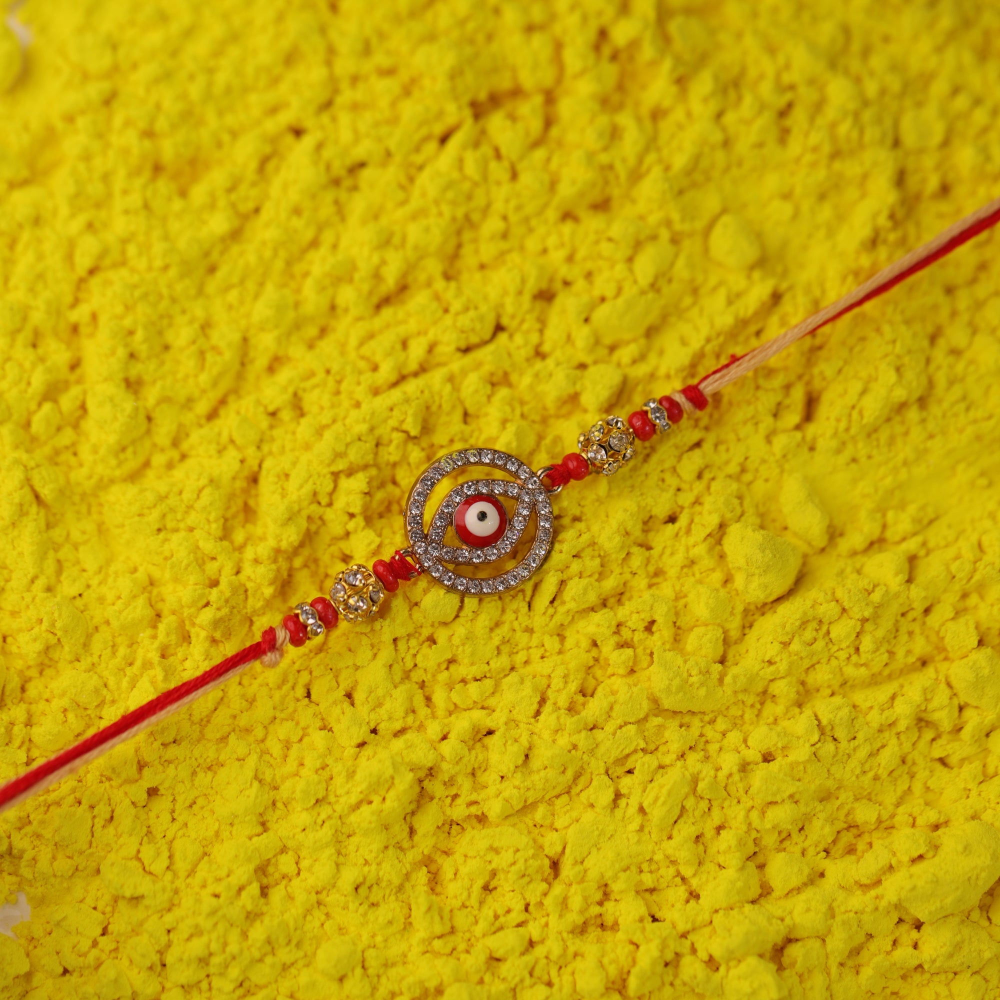 Circular Red Evil Eye Rakhi