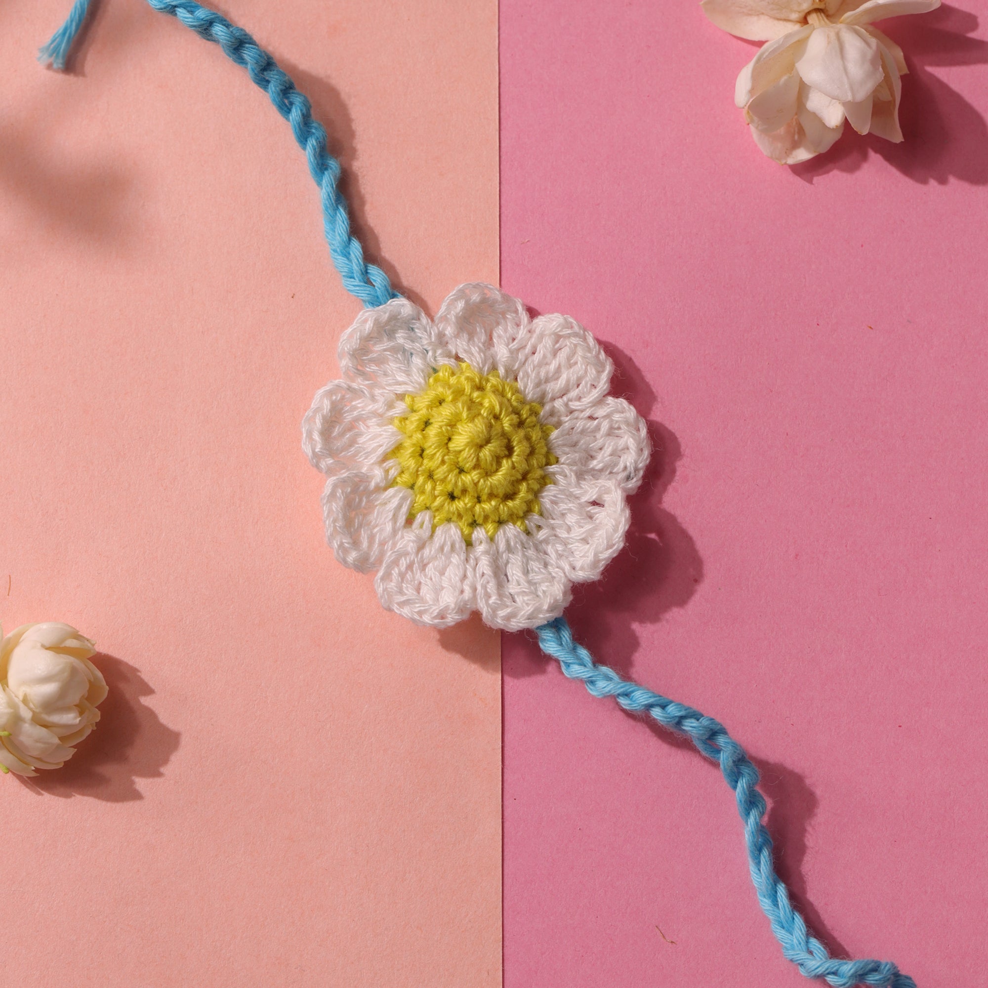 Yellow Floral Crochet Eco Friendly Rakhi