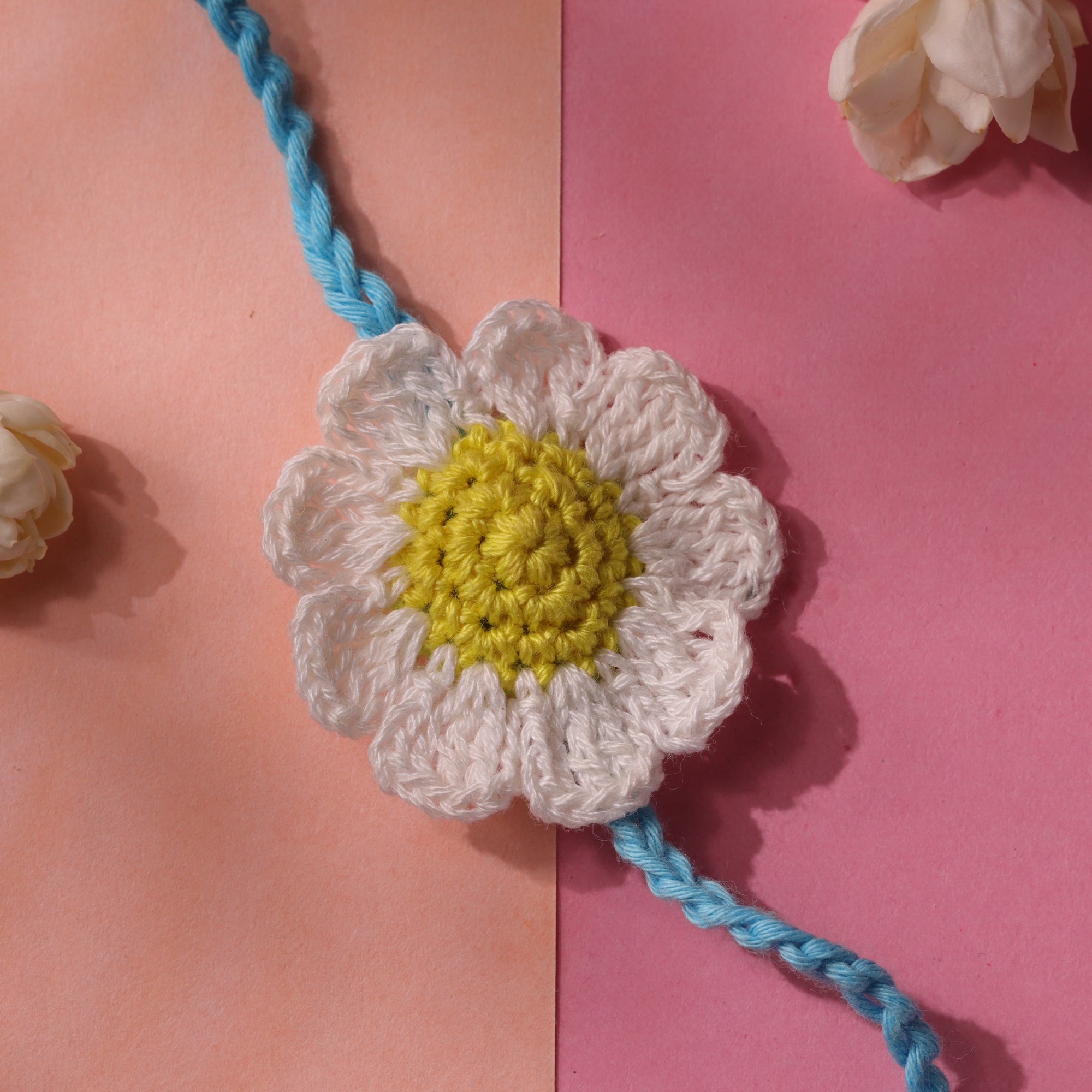 Yellow Floral Crochet Eco Friendly Rakhi