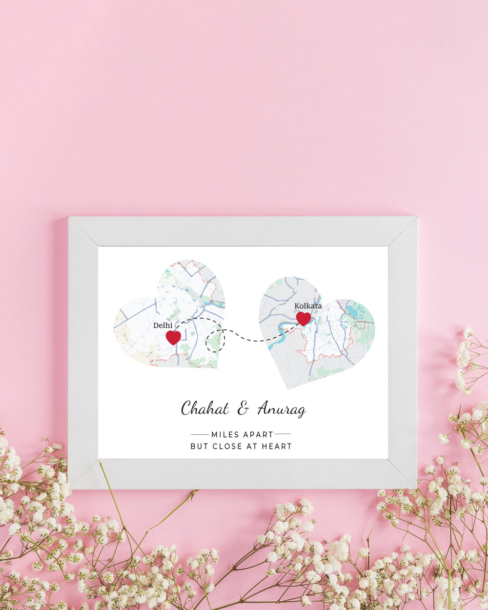 Personalized Long Distance Relationship Map Location Frame – The Knot ...