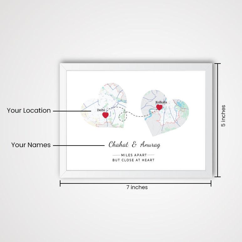 Personalized Long Distance Relationship Map Location Frame – The Knot ...