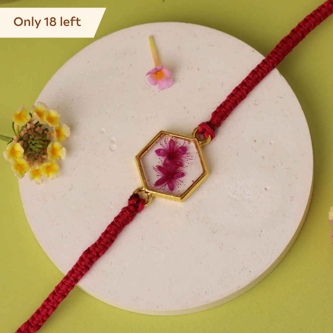 Resin Preserved Flower Rakhi