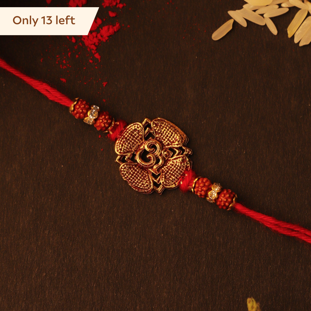 Om Gold Metal Rakhi