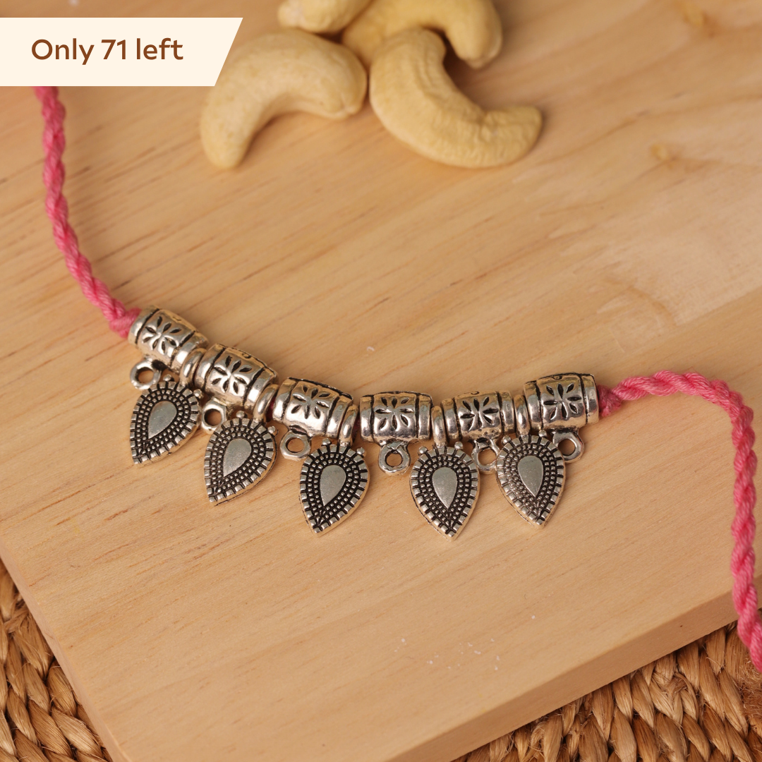 Silver leaf Charm Rakhi