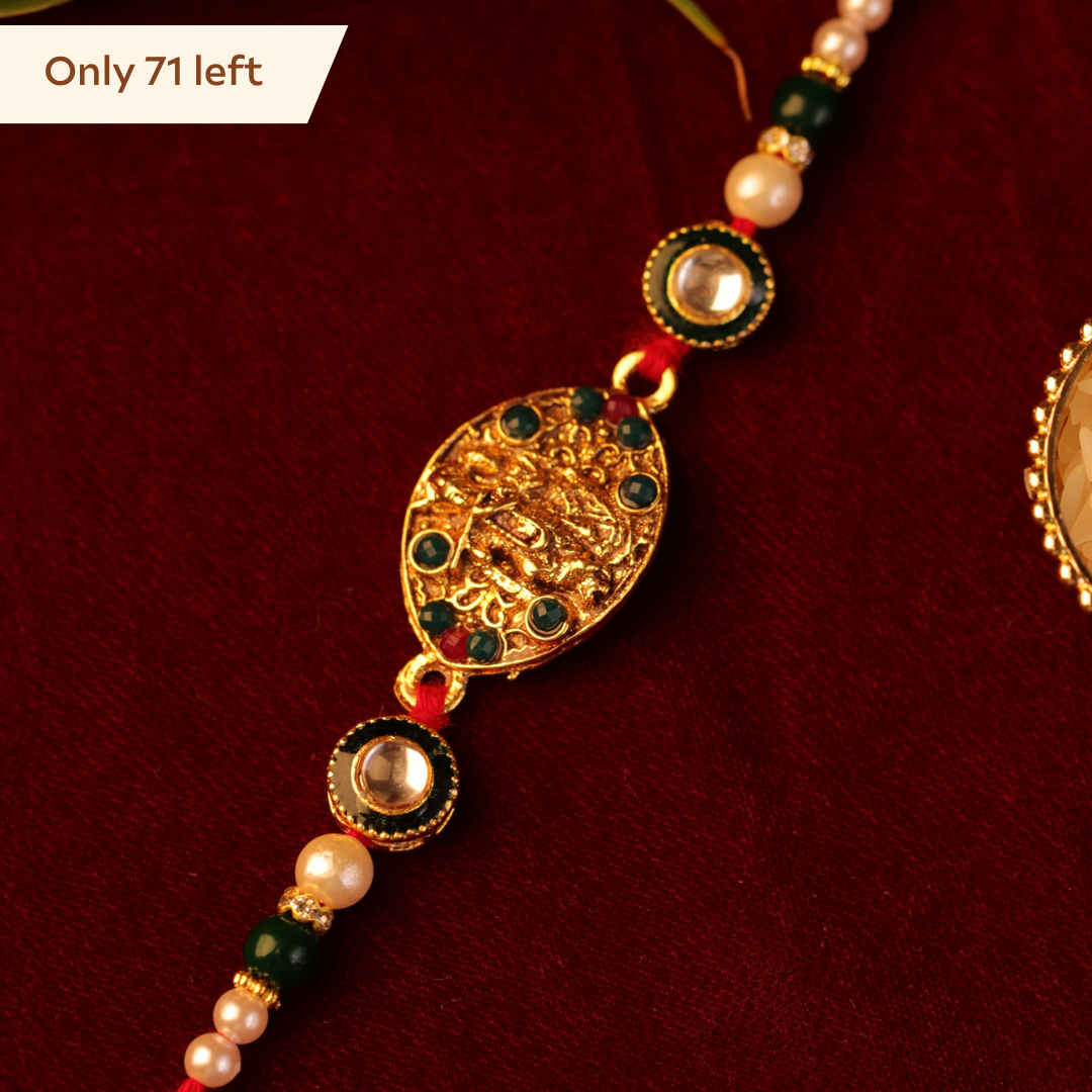 Radha Krishna Metal Kundan Rakhi