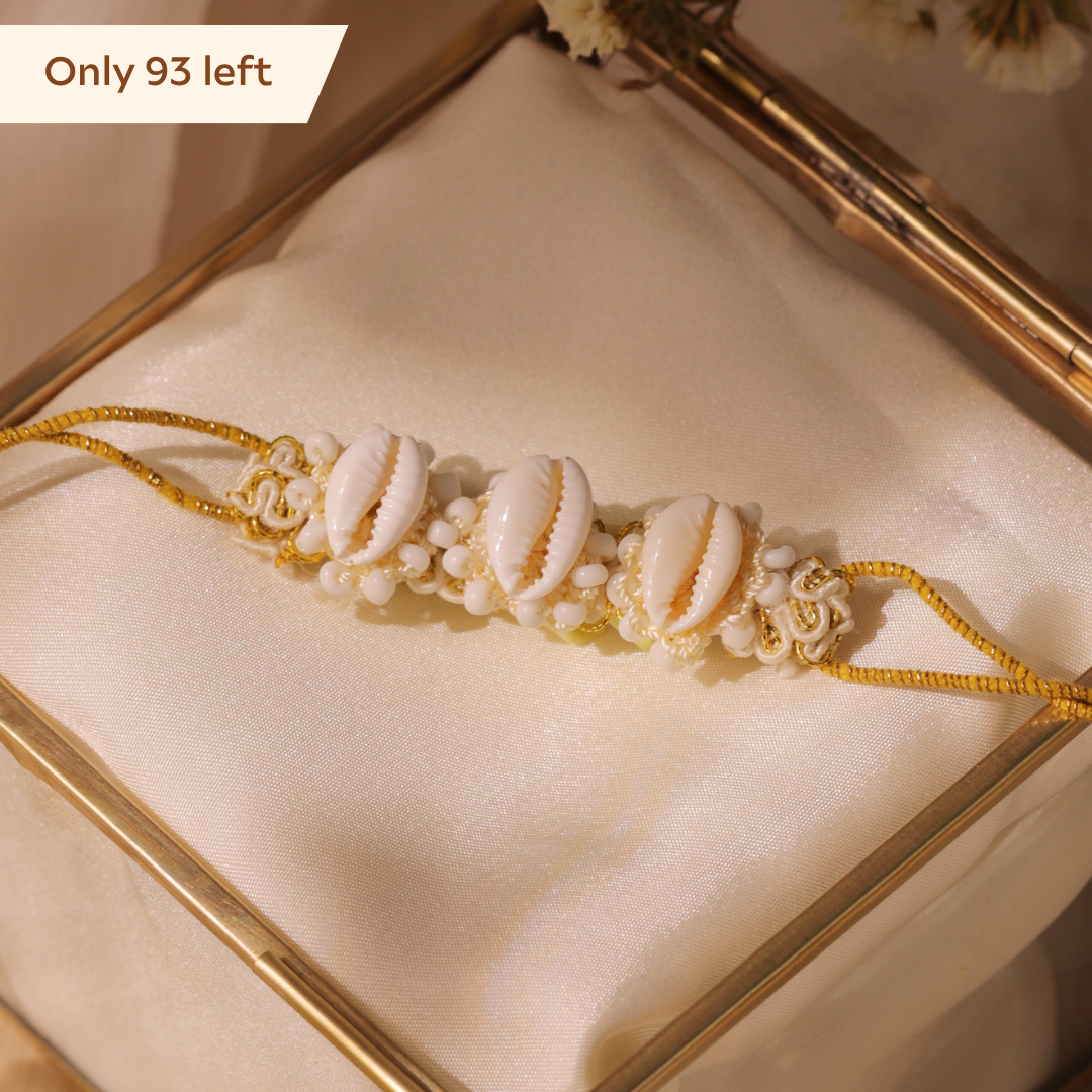 Cowry Shell Pearl Rakhi