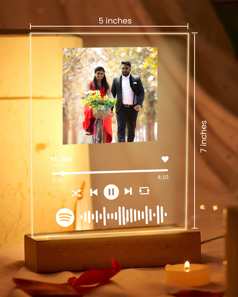 Personalized Spotify Song & Photo LED Lamp – The Knot Company