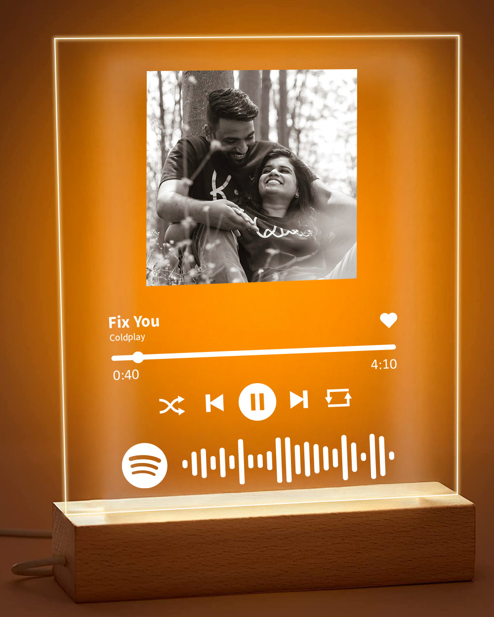 Personalized Spotify Song & Photo LED Lamp – The Knot Company