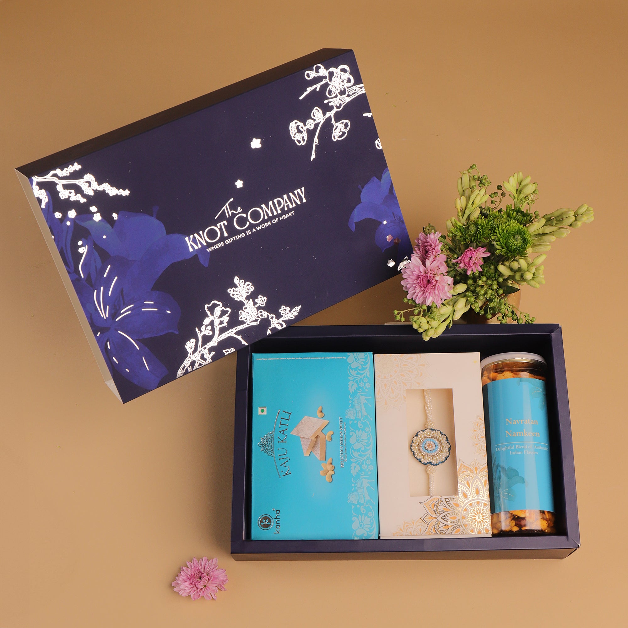 Floral Pearl Rakhi Tea Time Hamper